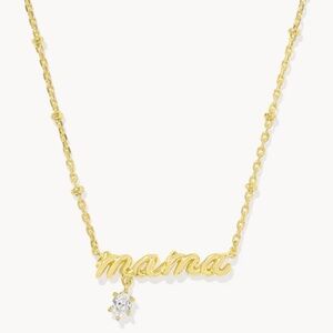 Mama Gold Crystal Short Pendant Necklace